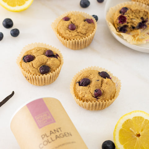 Baking With Collagen Powder: Lemon Blueberry Muffins
